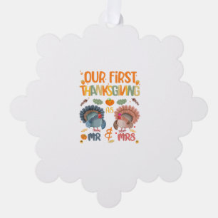 Carte Décorative Our First Thanksgiving M. et Mme Couple Married 2