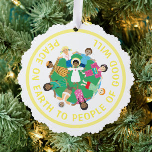 Carte Décorative Paix sur Terre Jésus & enfants