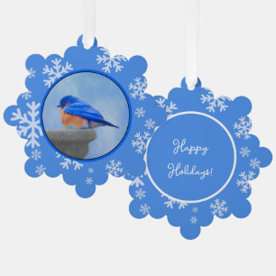 Carte Décorative Peinture Bluebird - Art Original d'Oiseau