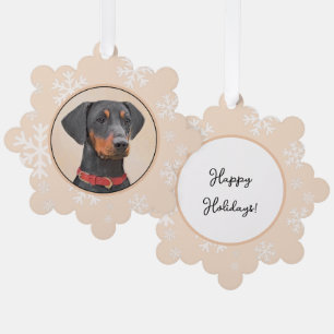 Carte Décorative Peinture de Pinscher Allemand Art Animal Original