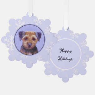 Carte Décorative Peinture sur la frontière de Terrier - jolie art o