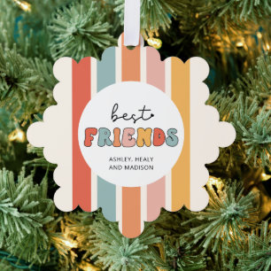 Carte Décorative Personnalisé Retro Meilleurs Amis BFFs Mete Bestie