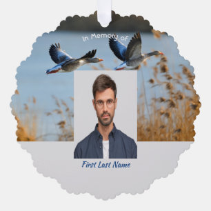 Carte Décorative Photo de prière mémoriel chrétien Lac Oies Oiseaux