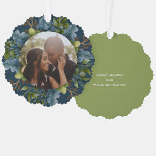 Carte Décorative Photo Holiday Wreath Personnalisé Noël