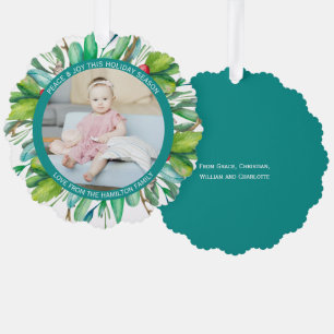 Carte Décorative Photo Holiday Wreath Personnalisé Noël