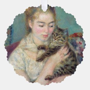 Carte Décorative Pierre-Auguste Renoir - Femme avec chat