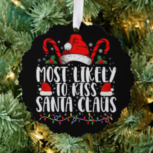 Carte Décorative Plus susceptible d'embrasser le Père Noël Famille 