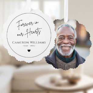 Carte Décorative Pour toujours dans nos coeurs mémorial photo moder