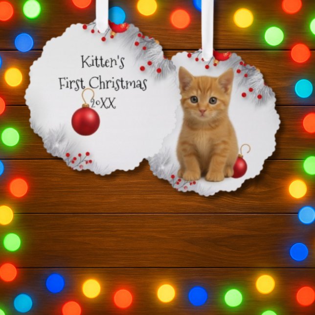 Carte Décorative Premier Noël de Kitten (Kitten's first Christmas)