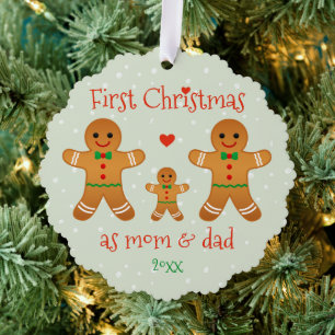 Carte Décorative Premier Noël en tant que Maman & Papa - Gingpain H