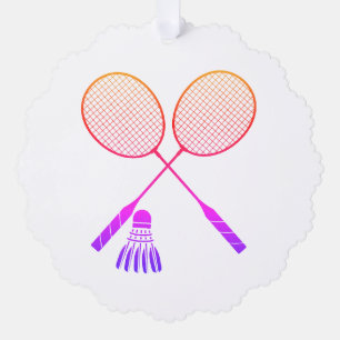Carte Décorative Raquettes Badminton Shuttlecock Birdie Ombre