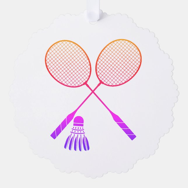 Carte Décorative Raquettes Badminton Shuttlecock Birdie Ombre (Recto)