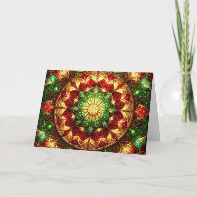 Carte Decorative Red Green Holiday Card (Devant)