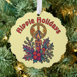 Carte Décorative Retro Psychedelic Hippie vacances Noël