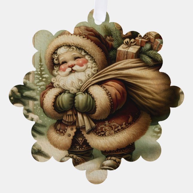 Carte Décorative Retro Santa Claus with Gifts (Recto)