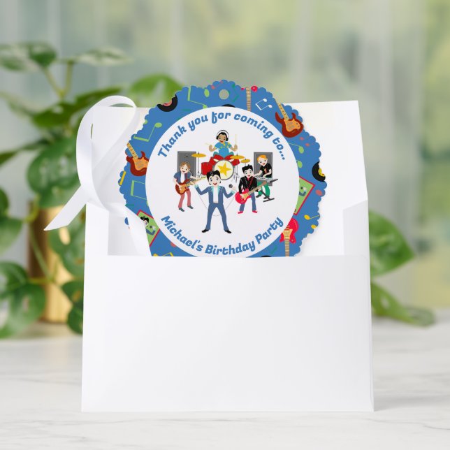 Carte Décorative Rock Star Boys Band Anniversaire (Enveloppe)