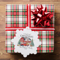 Rustic Winter Grange Vintage Red Farmhouse Truck