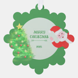 Carte Décorative sapin de Noël moderne sur fond vert