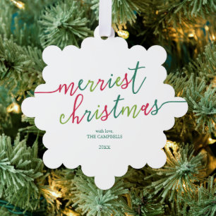 Carte Décorative Script moderne "Joyeux Noël" Photo de vacances
