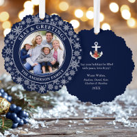 Seas et salutations Poinsettia Ancre Snowflakes