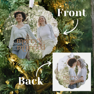 Carte Décorative Simple Mrs & Mrs Lesbian Newlyweds Photo