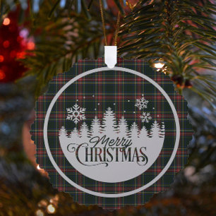 Carte Décorative Stewart Black Modern Scottish Tartan Christmas