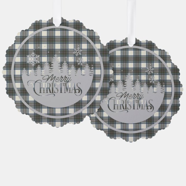 Carte Décorative Stewart Blue robe écossaise Tartan Christmas (Recto/Verso)