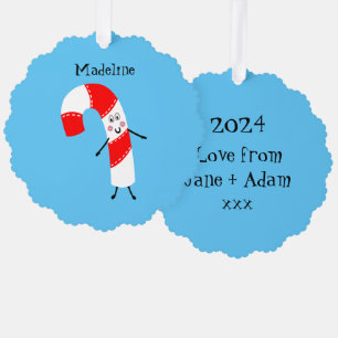 Carte Décorative Sucre de canne de Noël personnalisé
