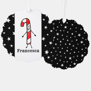 Carte Décorative Sucre de canne personnalisé Noël