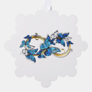 Carte Décorative Symbole infini de papillons Morpho bleus