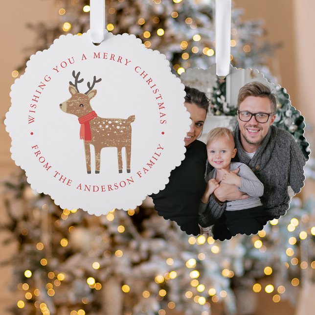 Carte Décorative Vacances photo Cute Reindeer (Créateur téléchargé)