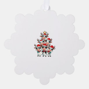 Carte Décorative Vache Noël Arbre Noël Filles Garçons Farmer Sa
