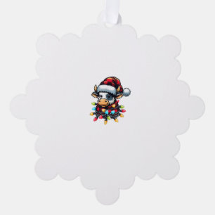 Carte Décorative Vache Noël Père Noël Buffalo Plaid Noël Vache Love