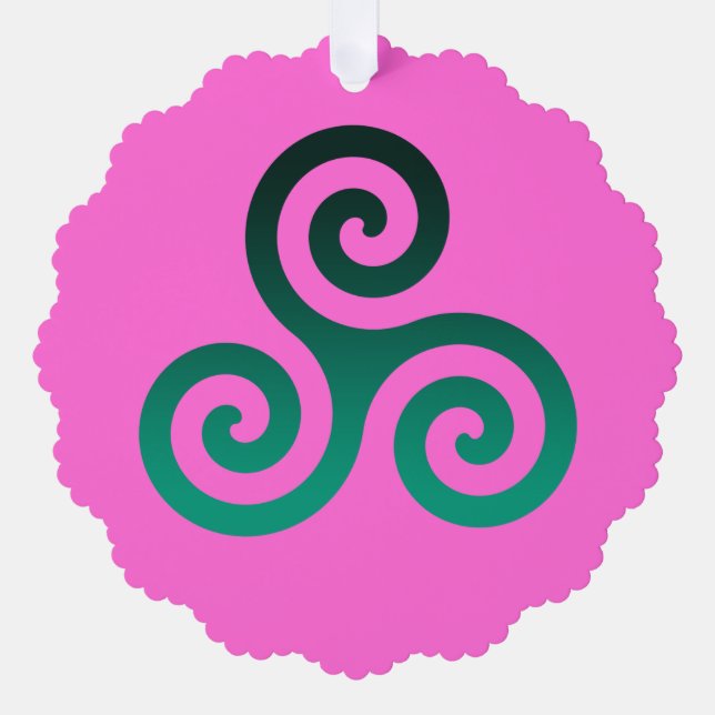 Carte Décorative Vert Triskele rose profond (Recto)
