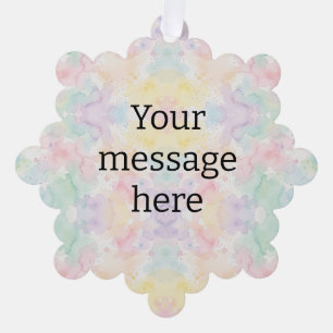 Carte Décorative Votre message ici monogramme pastel arc-en-ciel co