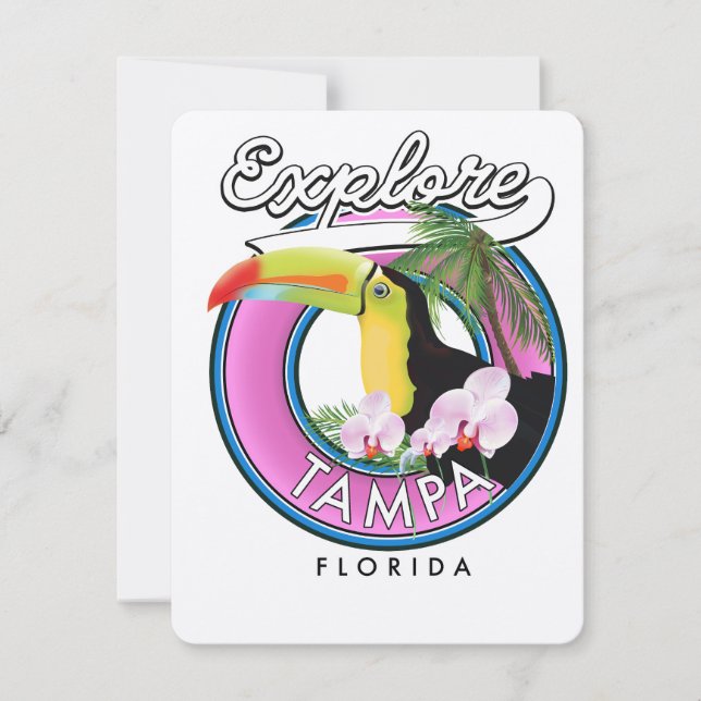 Carte Découvrez le logo rétro de Tampa Floride (Devant)