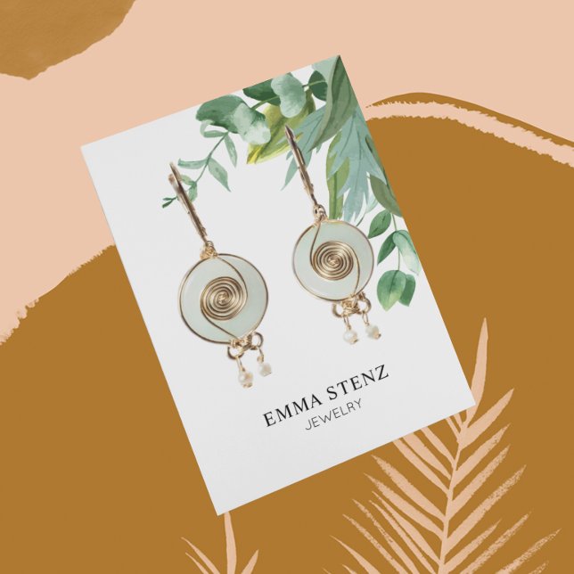 Carte d'écran d'oreille Feuille Eucalyptus aquarel (Créateur téléchargé)