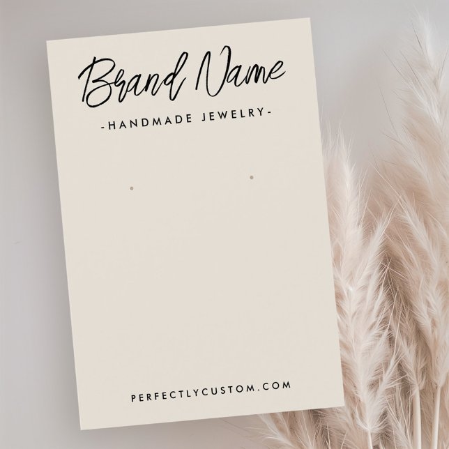 Carte d'écran d'oreille légère moderne (Modern light tan earring display card)