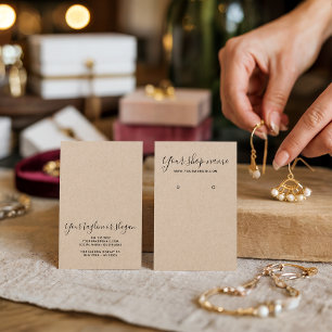 Carte d'écran d'oreille noire rustique brun kraft