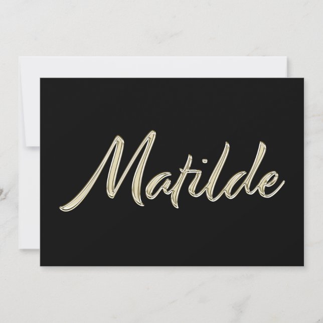 Carte d'écriture en or blanc Matilde (Devant)