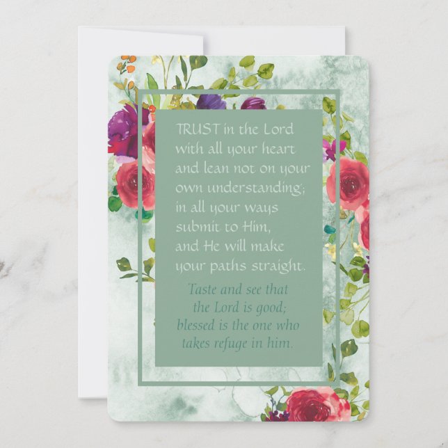 Carte d'écriture inspirante rose Floral Border (Devant)