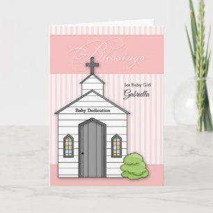 Carte Dédication pour bébés en rose pour filles avec cha