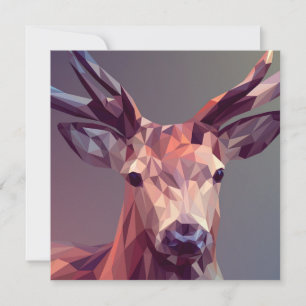 Carte Deer Polygons Art Design Graphisme Animal Stag Pos
