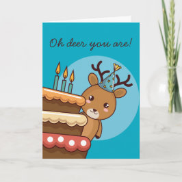 Carte Deer Pun Joyeux anniversaire