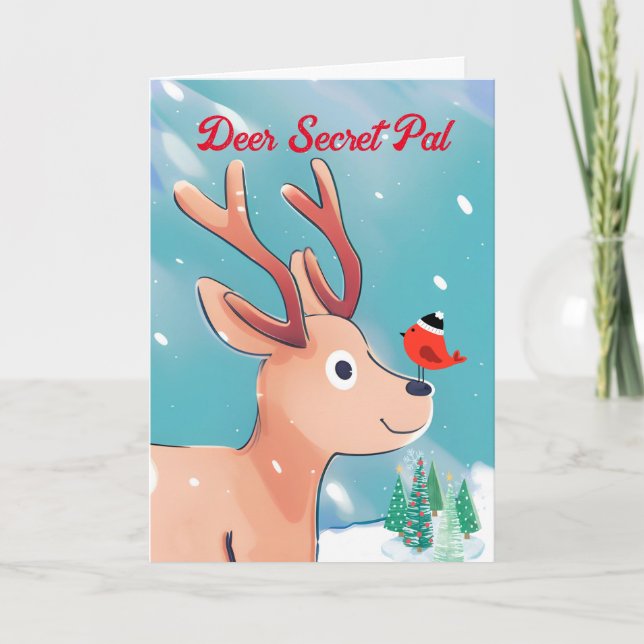 Carte Deer Secret Pal Noël Baby Deer in the Snow (Devant)