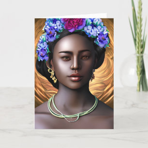 Carte Déesse noire   African-American Woman AI Art