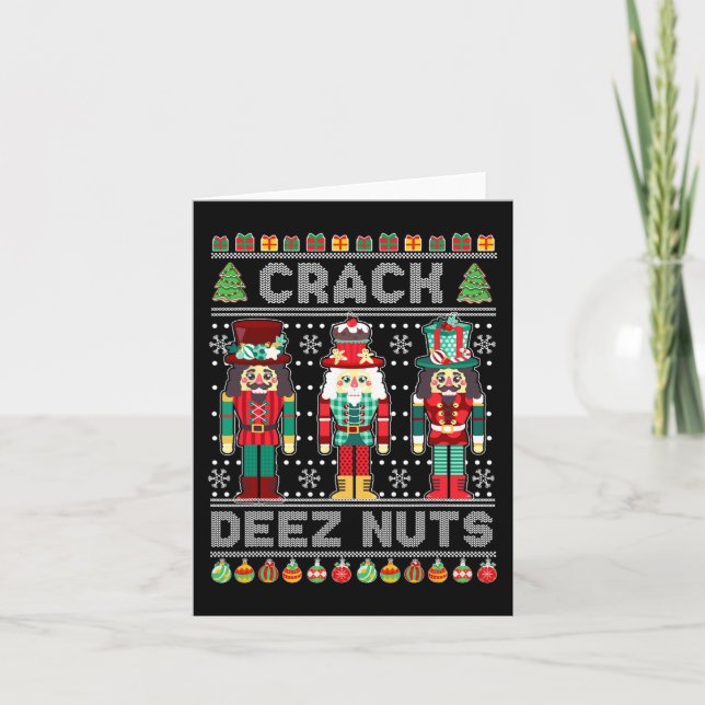 Carte Deez Nuts Nutcracker Fun Vilain Noël (Devant)
