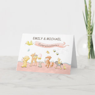 Carte Défilé de bébés filles d'animaux du groupe Personn