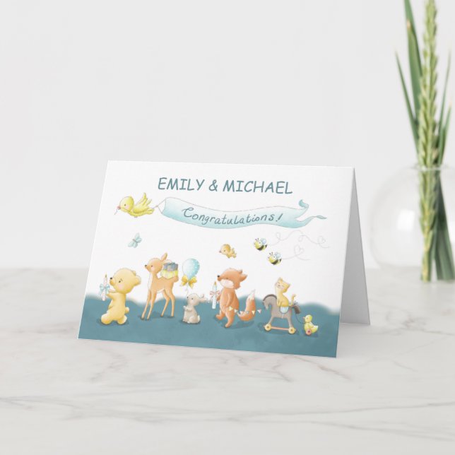 Carte Défilé de bébés garçons d'animaux du groupe Person (Devant)