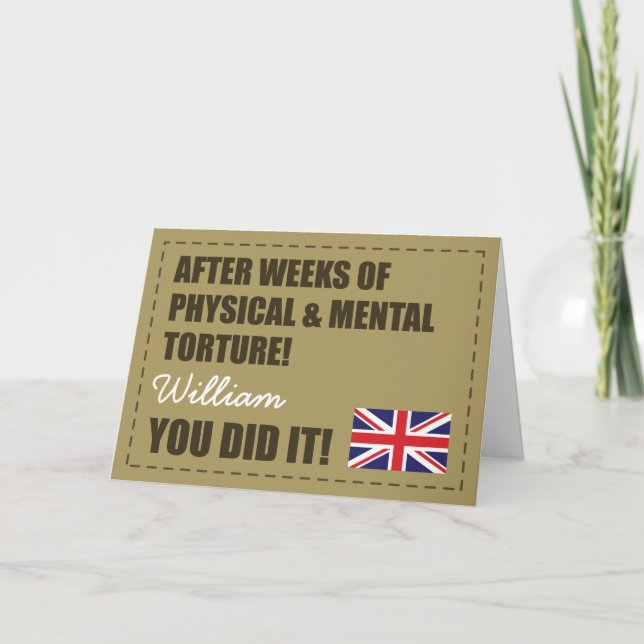 Carte Défilé, Félicitations de l'armée britannique (Devant)